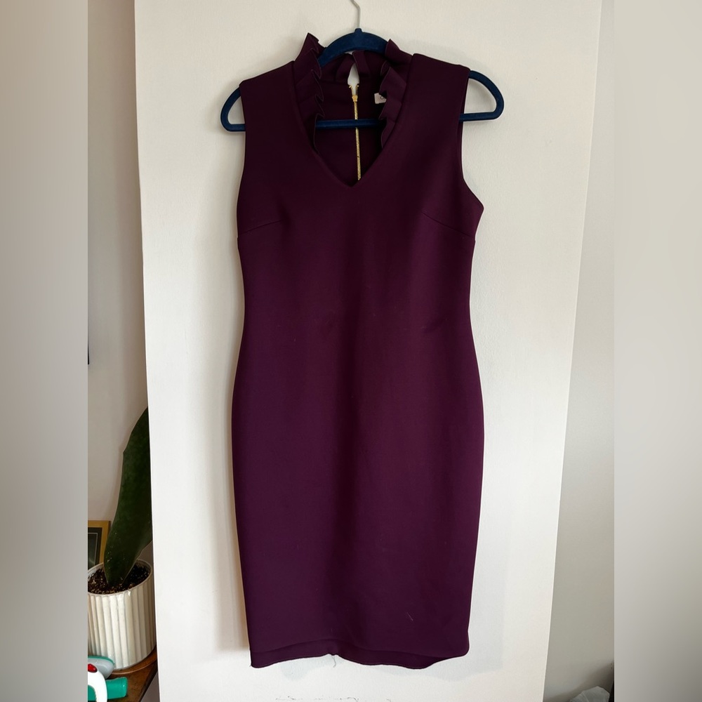 Calvin Klein. Size 8. Deep plum dress.